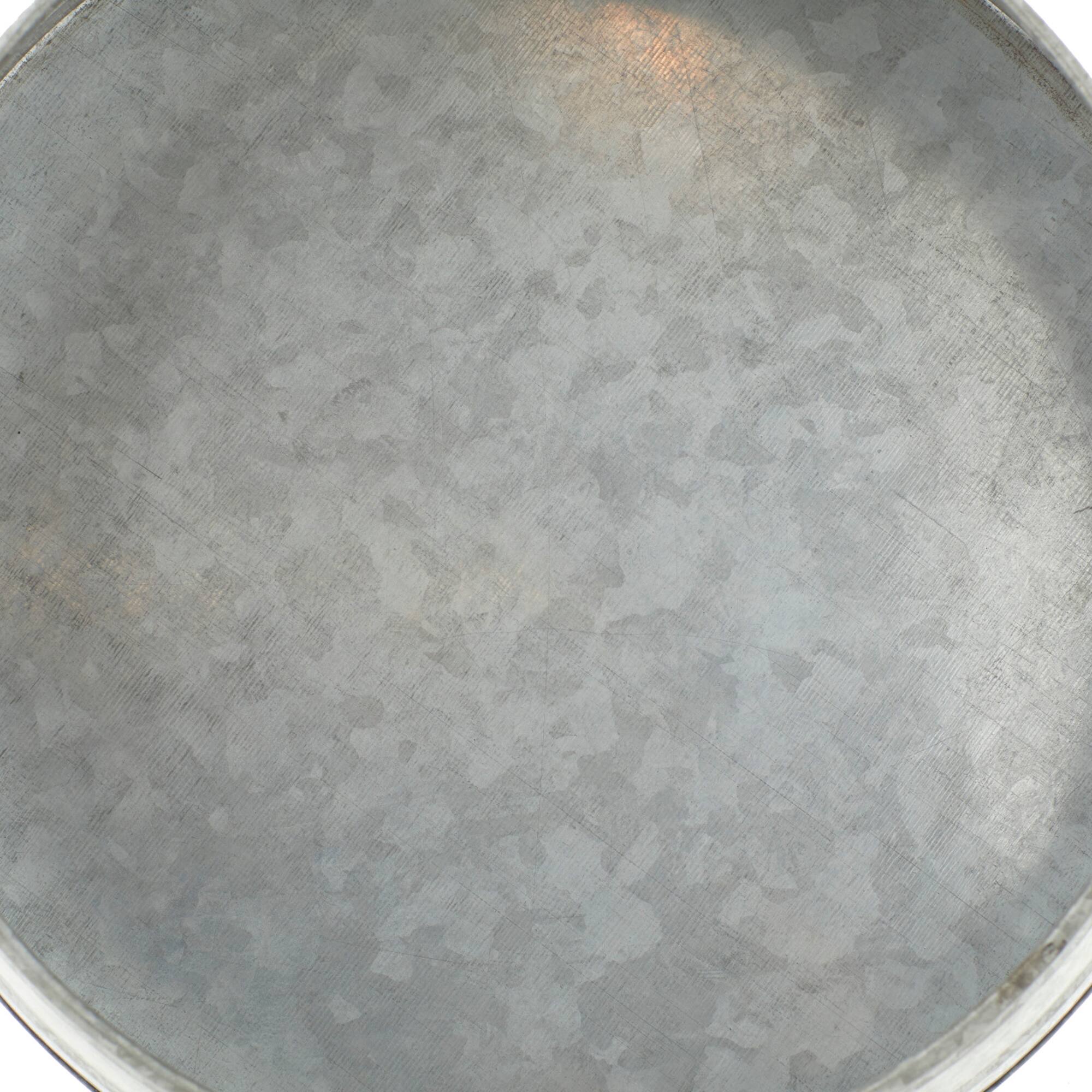 Set of 3" Grey Metal Farmhouse Tray, 18", 16", 14"